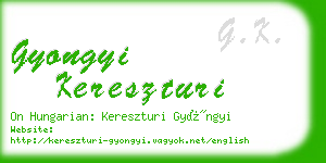 gyongyi kereszturi business card